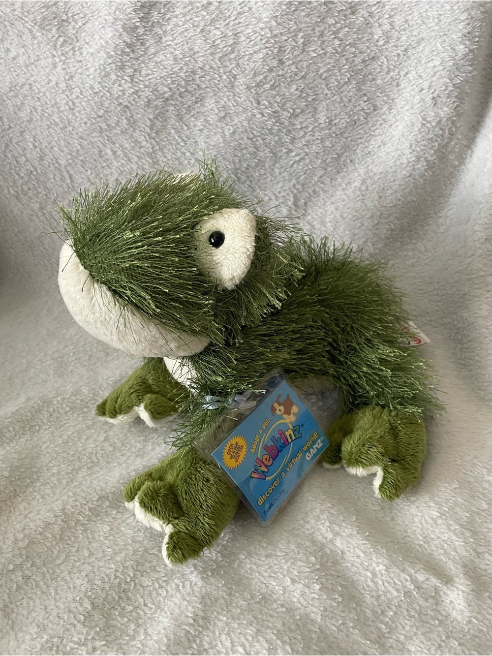 NWT Webkinz Ganz Green Plush Frog 9.5 inch long